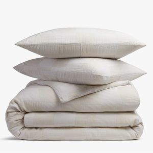 Parachute Home Checkered Gauze Duvet Cover Set - King / Cal King